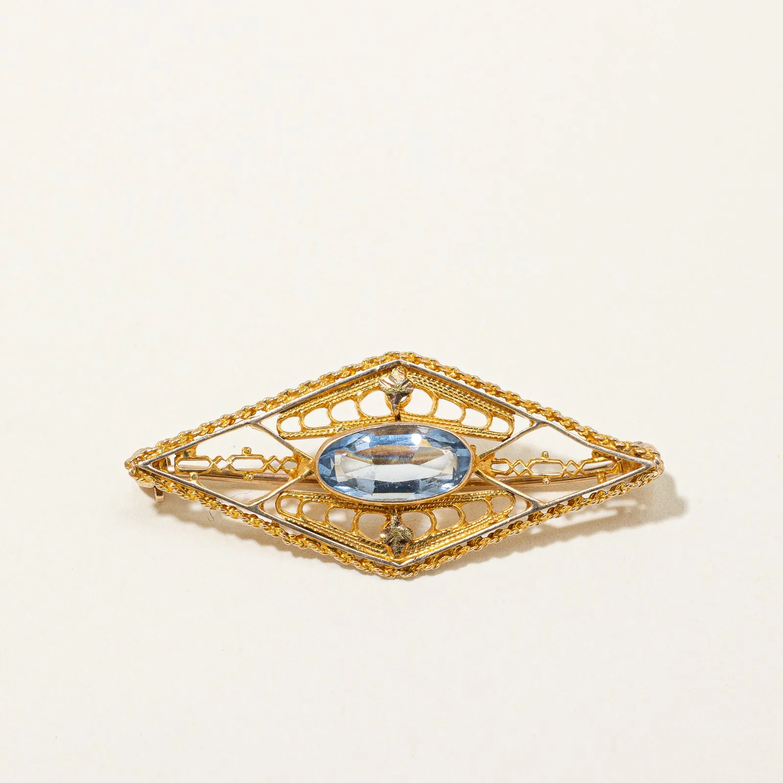 Blue Glass Paste Openwork Brooch | 0.20ct |