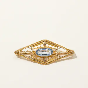 Blue Glass Paste Openwork Brooch | 0.20ct |
