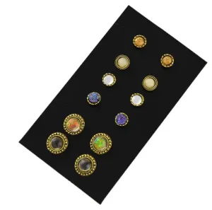 Boho Round Rhinestone Earrings for Women