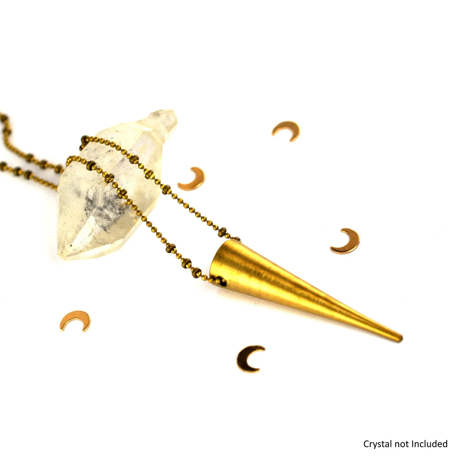 Brass Spike Pendant Necklace