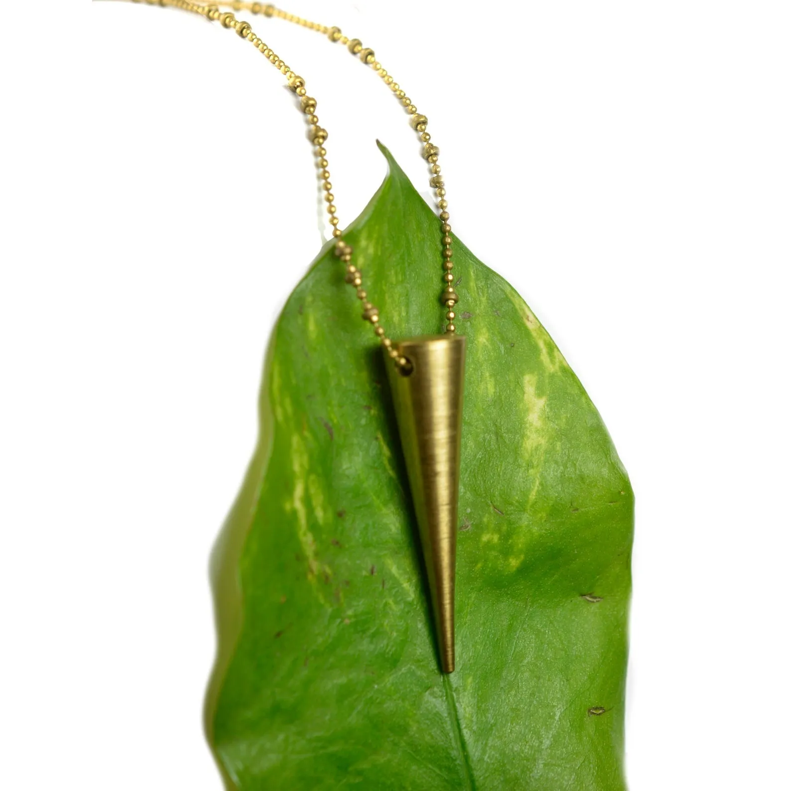 Brass Spike Pendant Necklace