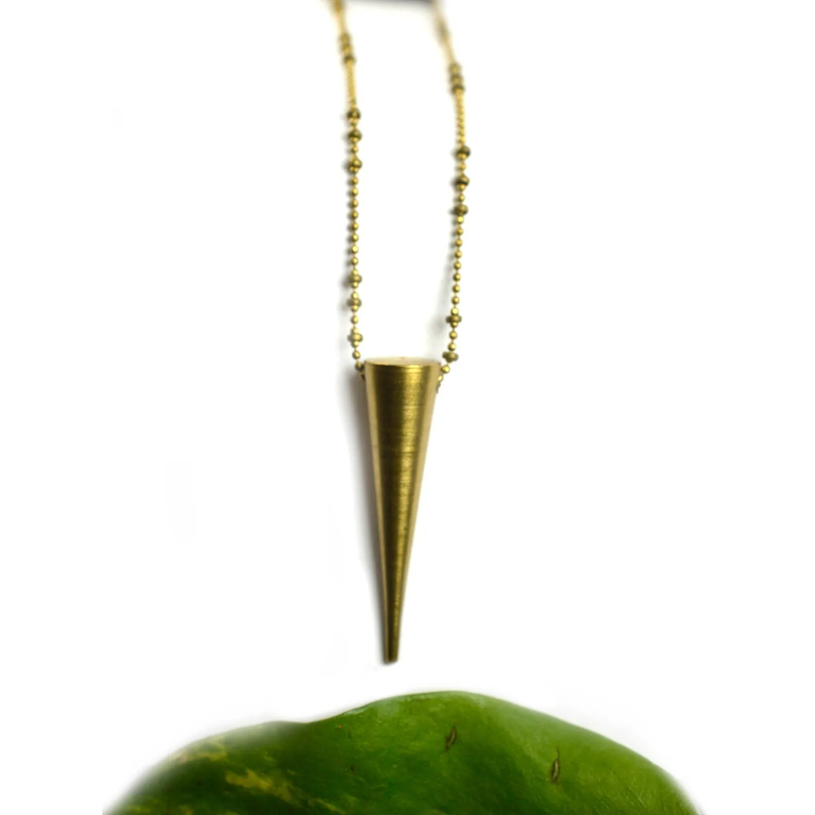 Brass Spike Pendant Necklace