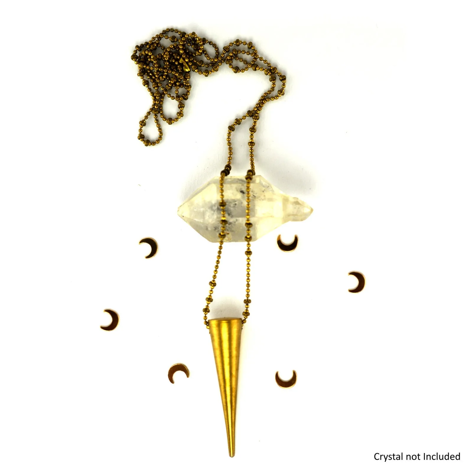 Brass Spike Pendant Necklace