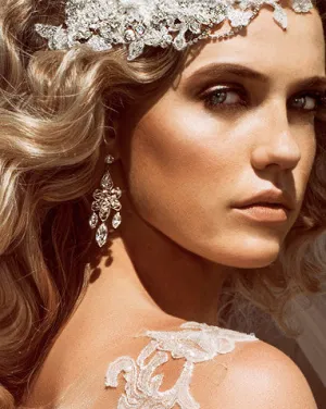 Bridal earrings - soft crystal chandelier - Mahala by Kezani