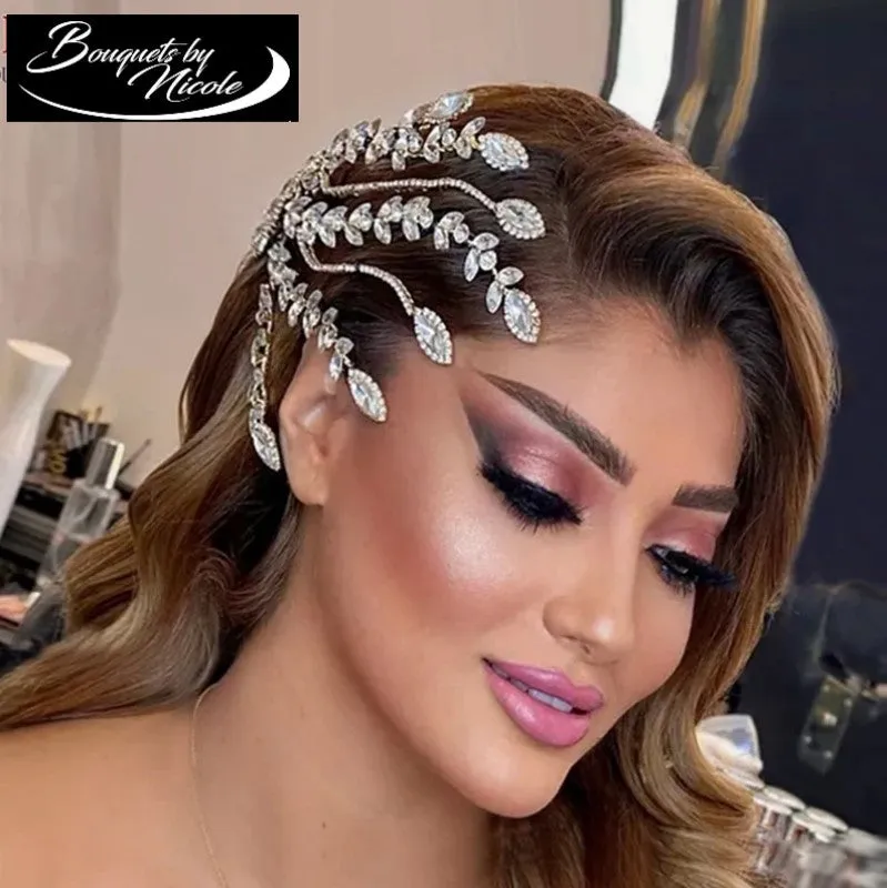 Bridal Hair Accessories l Rhinestone Wedding Forehead Headband  l Hair Comb l Hair Chain HP-20