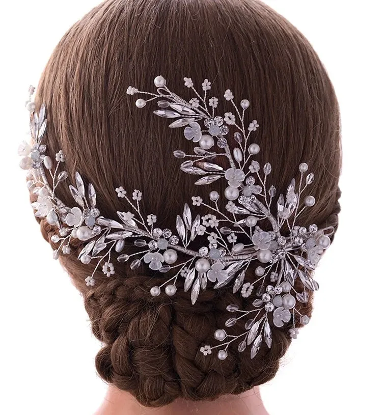 Bridal Hair Accessories l Rhinestone Wedding Forehead Headband  l Hair Comb l Hair Piece HP-22