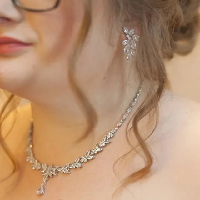 Bridal Leaf Stud Earrings - April