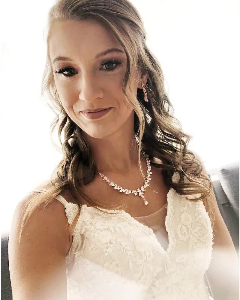 Bridal Leaf Stud Earrings - April