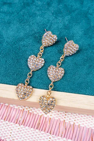 Brooklyn Crystal Heart Goldtone Earrings
