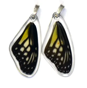 Butterfly Pendant Only, Yellow Glassy Tiger, Top Wing