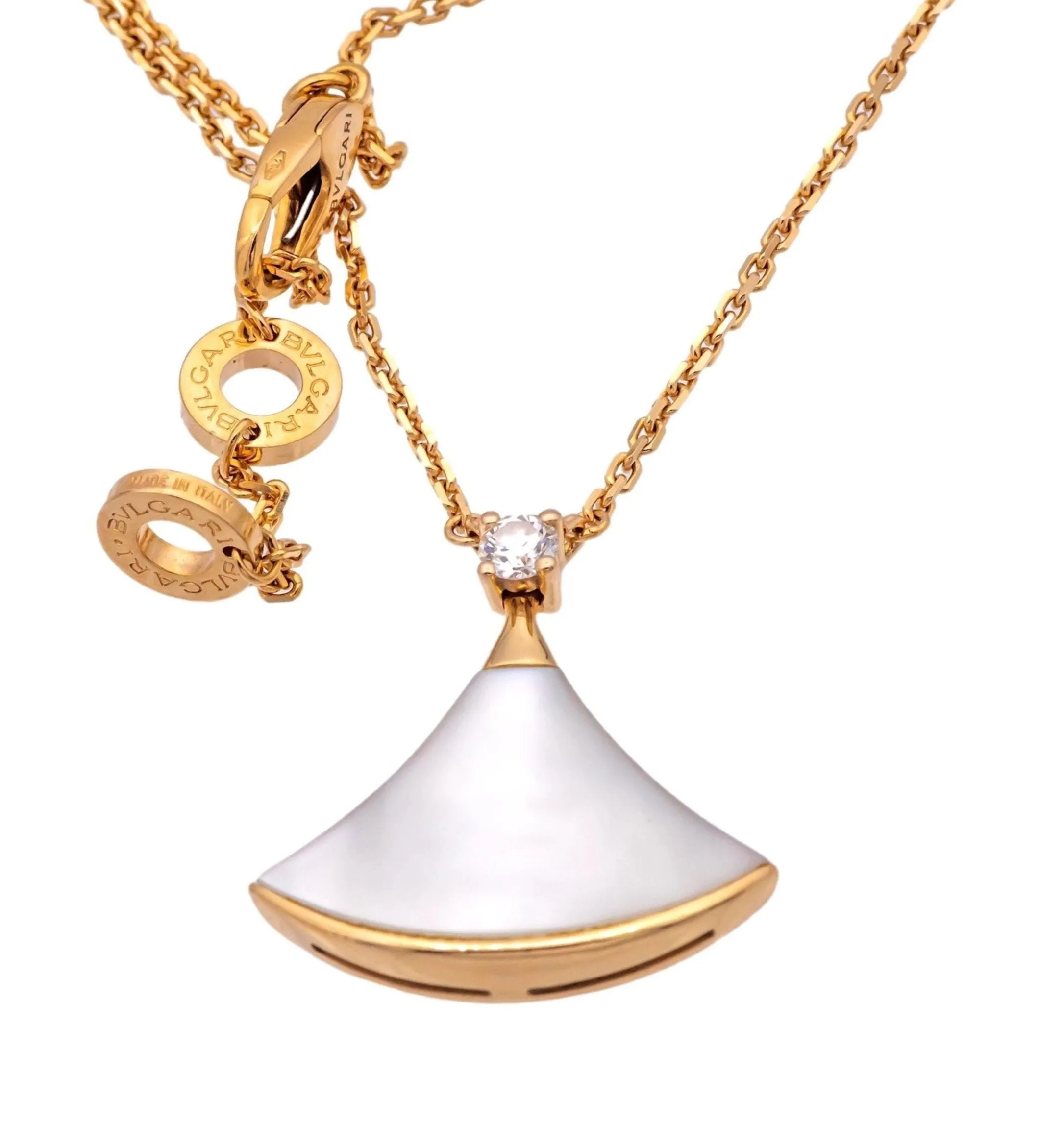 BVLGARI Diva's Dream 18K Rose Gold Pendant Necklace 16"- 17" - 20mm