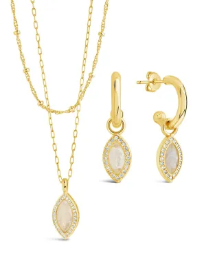 Calla Marquise CZ Charm Matching Set