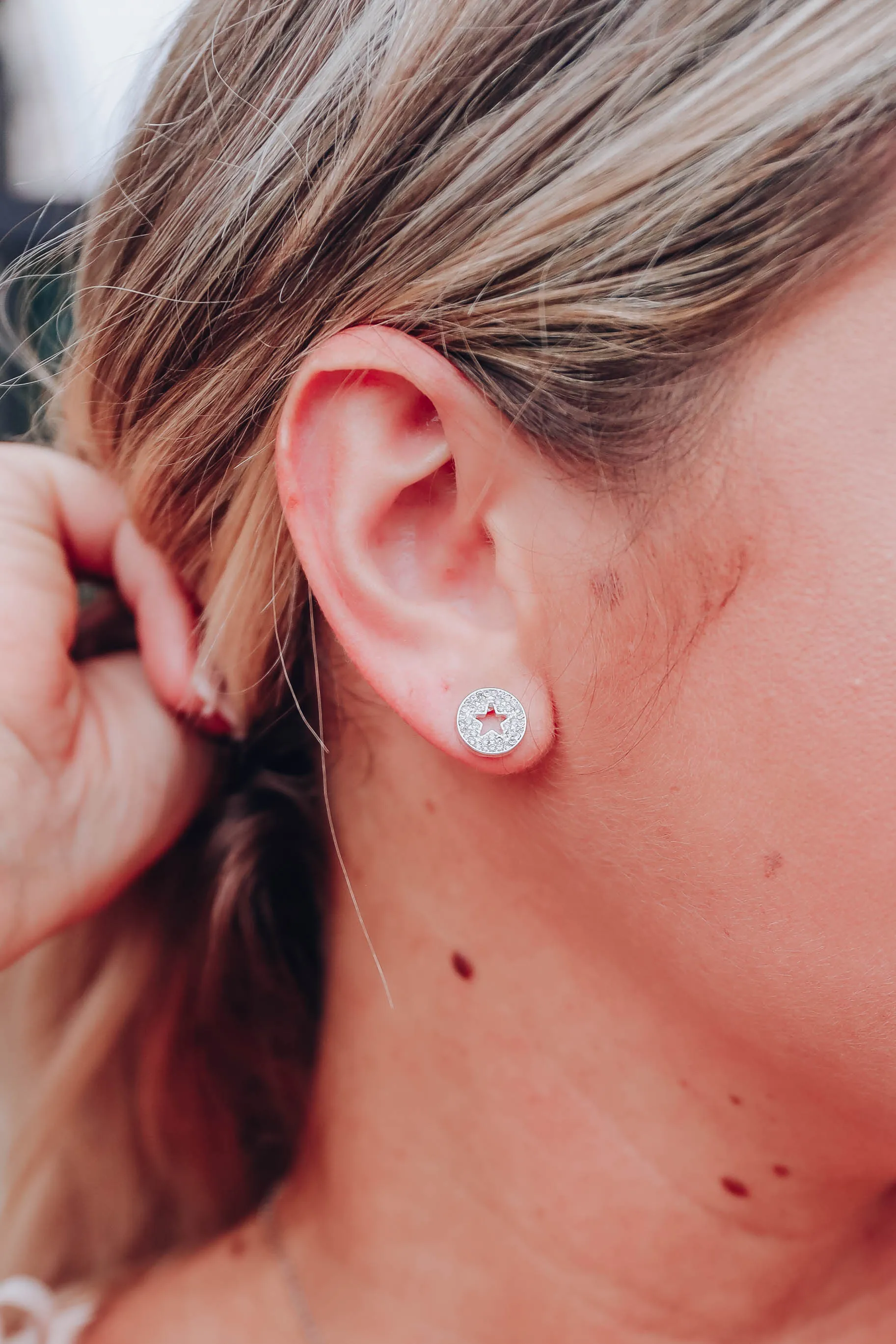 Callae Star Stud Earrings - Silver