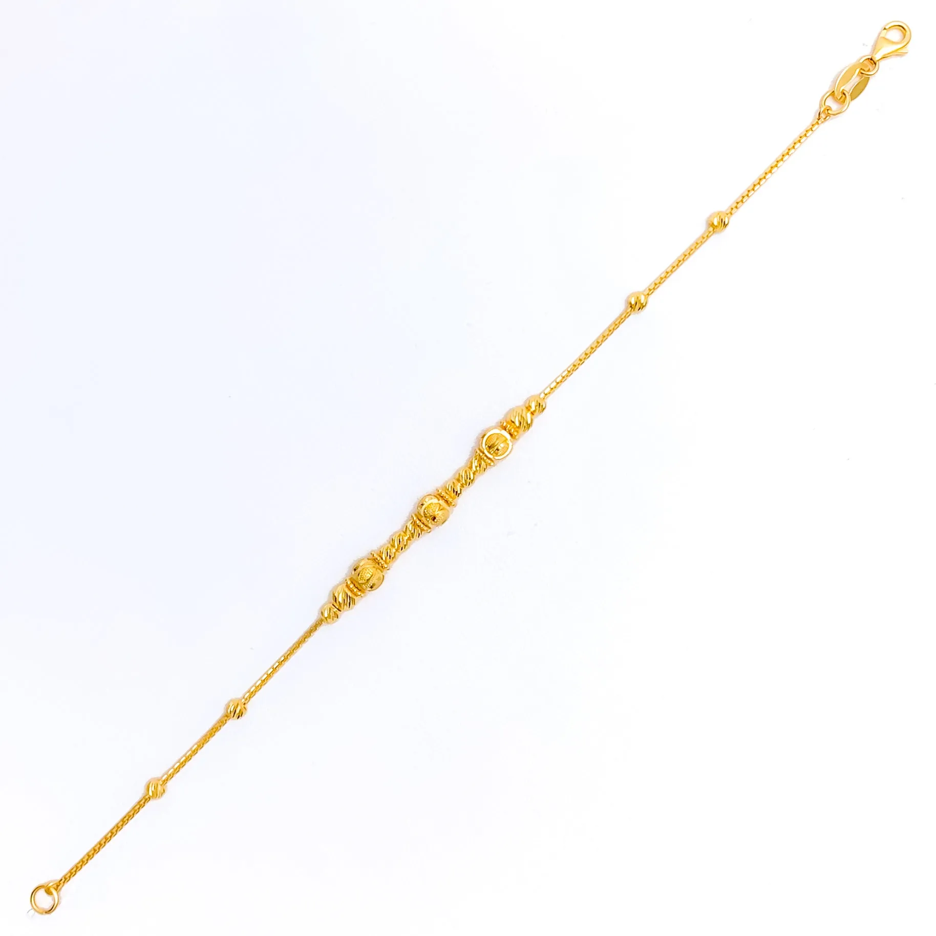 Captivating Striped Orb 22k Gold Bracelet