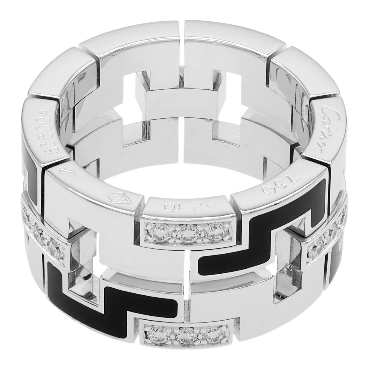 Cartier 18K White Gold Diamond Le Baiser du Dragon Ring