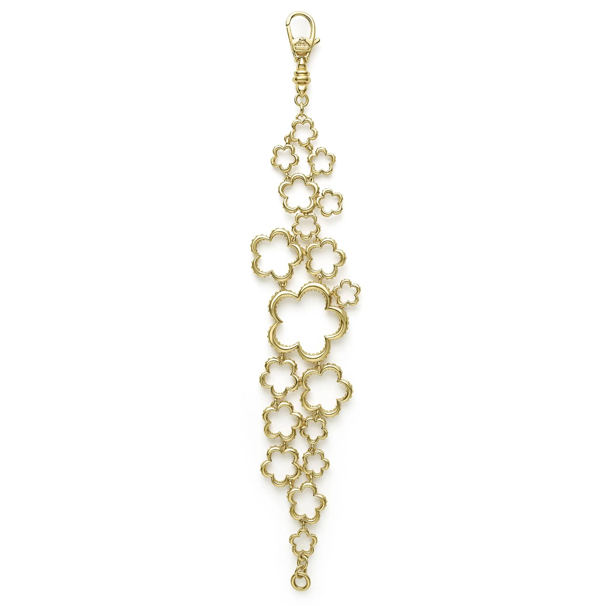 Caviar Gold 18K Gold Floral Link Bracelet