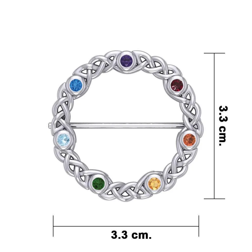 Chakra Celtic Silver Brooch TBC161