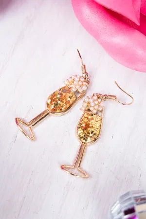 Champagne Wishes Goldtone Earrings