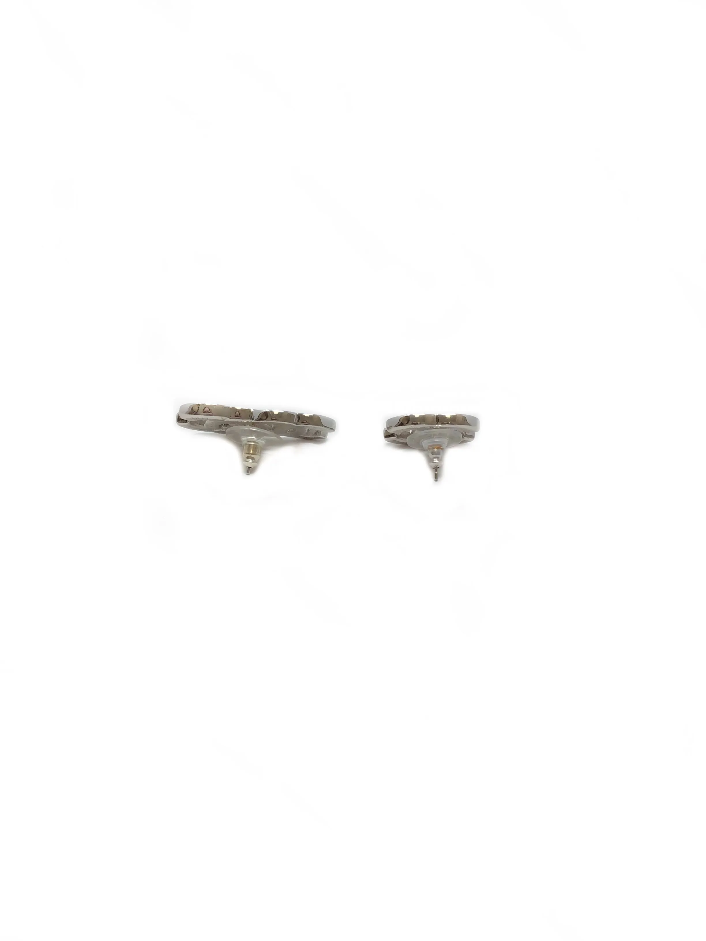 Chanel Silver WB! '22B CC Crystal Baguette Mix Match Studs