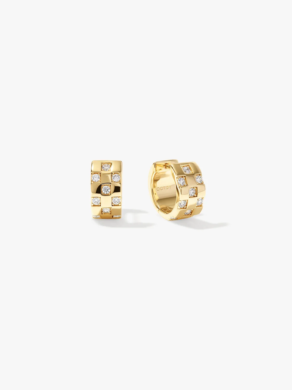 Checkerboard Crystal Huggies