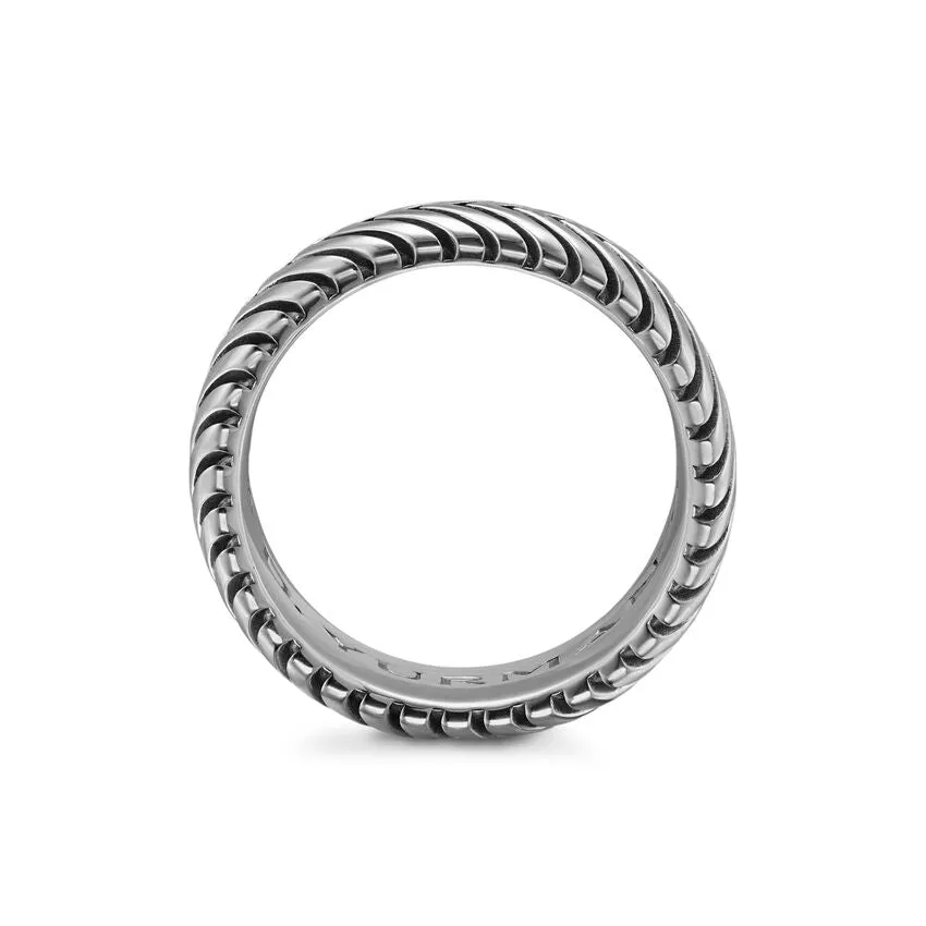 Chevron Band in Sterling Silver, 10mm, Size 10