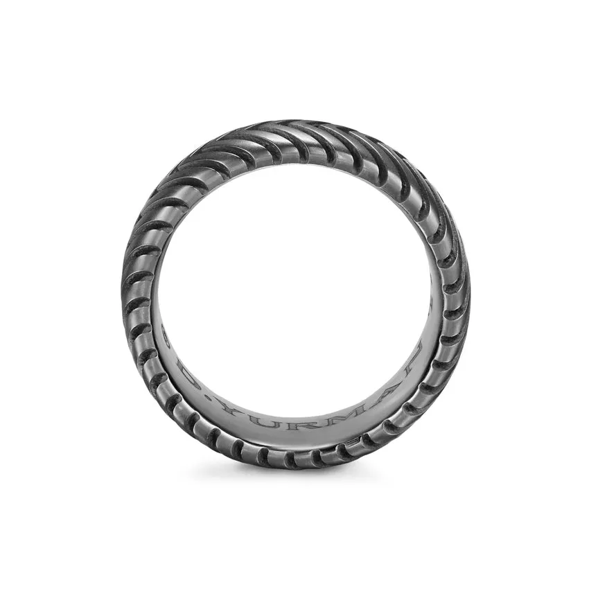 Chevron Band in Titanium, 10mm, Size 10