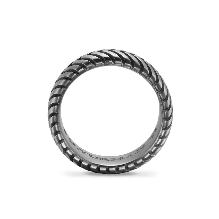 Chevron Band in Titanium, 8mm, Size 8