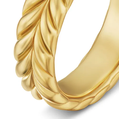 Chevron Band Ring in 18K Yellow Gold, 6.2mm, Size 9