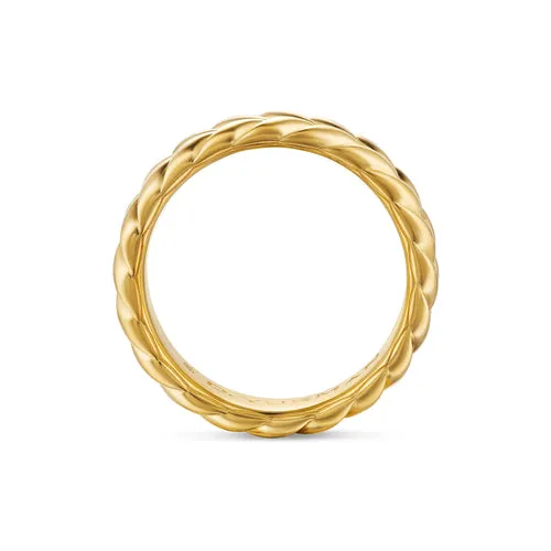Chevron Band Ring in 18K Yellow Gold, 6.2mm, Size 9