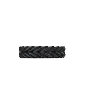 Chevron Band Ring in Black Titanium, 6.2mm, Size 8