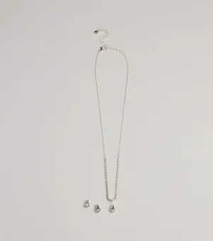 Chic Delicate Rhinestone Necklace And Earrings Set
