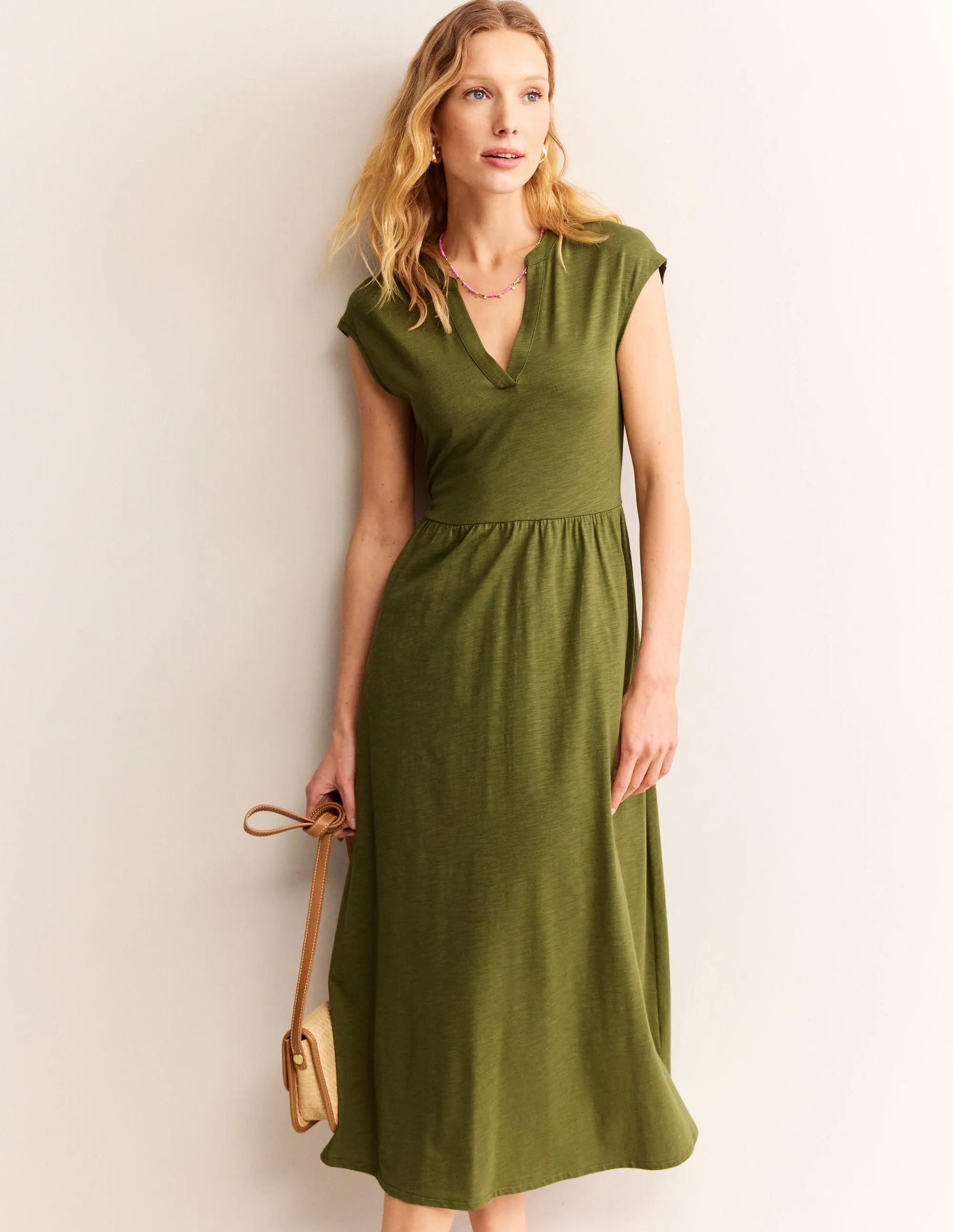 Chloe Notch Jersey Midi Dress-Mayfly
