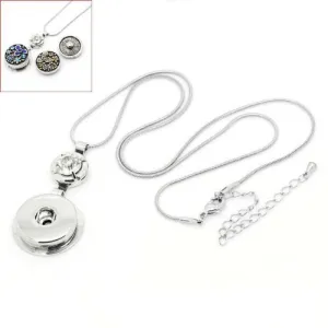 Chunk Snake Chain Necklaces with Lobster Clasp & Extender Chain Fit Snaps Chunk Buttons