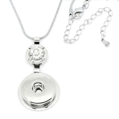 Chunk Snake Chain Necklaces with Lobster Clasp & Extender Chain Fit Snaps Chunk Buttons