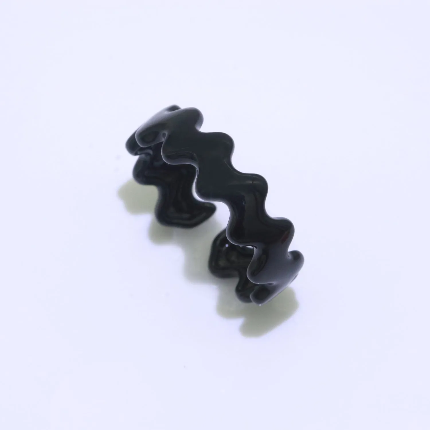 Chunky Brass Enamel Ring The Wave Open Adjustable Ring for Stackable Y2K Ring