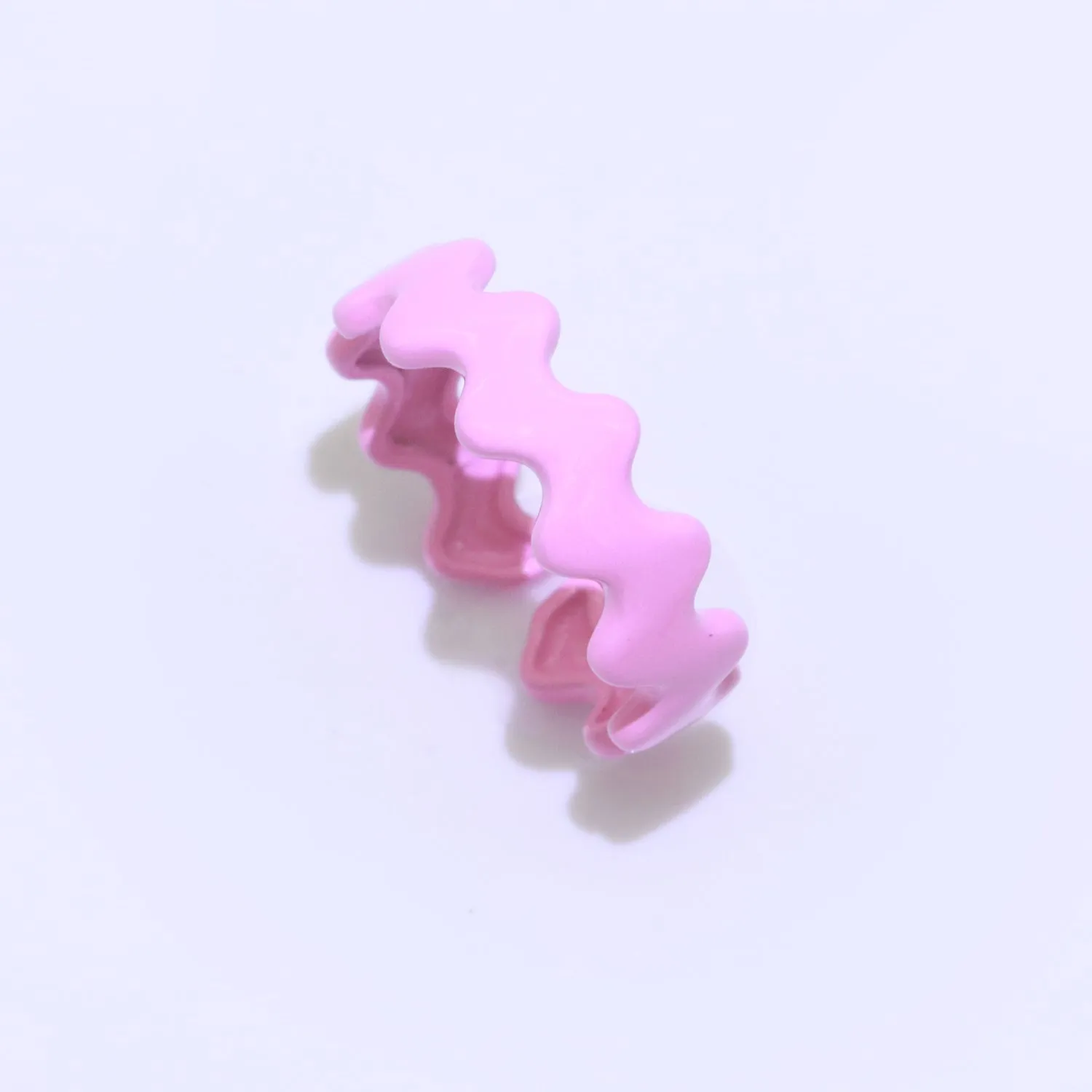 Chunky Brass Enamel Ring The Wave Open Adjustable Ring for Stackable Y2K Ring
