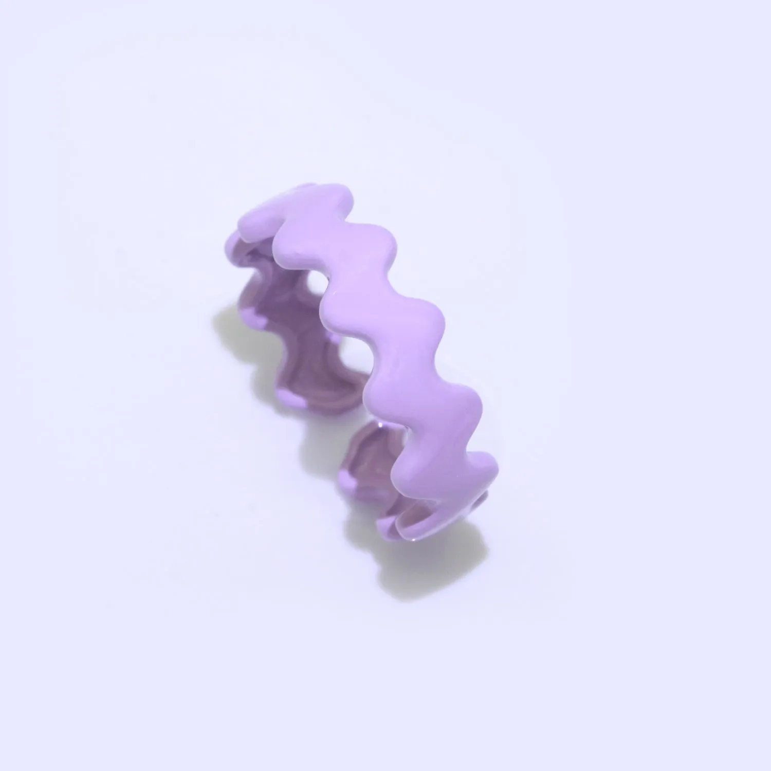 Chunky Brass Enamel Ring The Wave Open Adjustable Ring for Stackable Y2K Ring