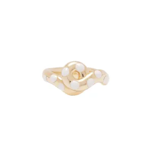 Chunky Wave Polka Dot Ring