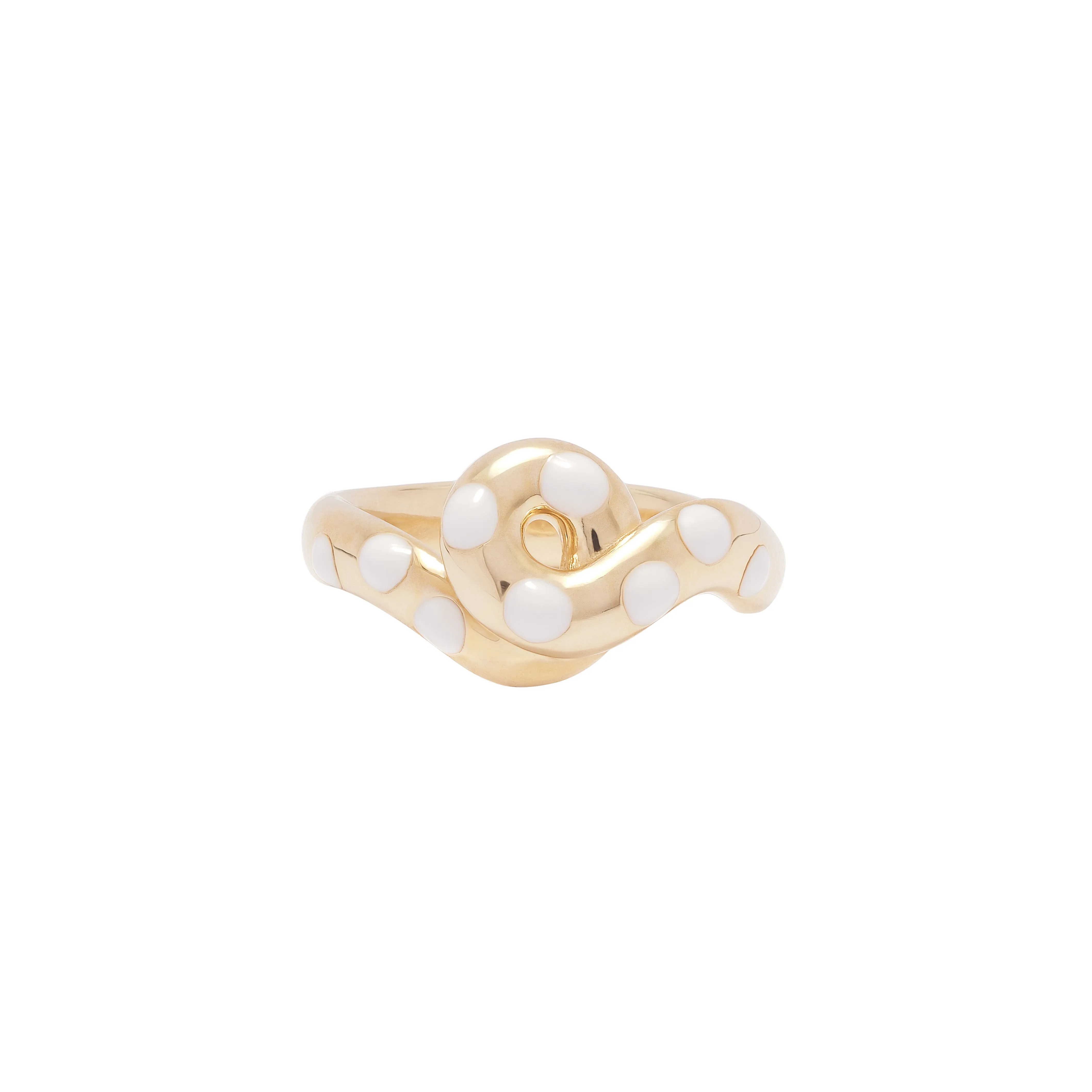 Chunky Wave Polka Dot Ring
