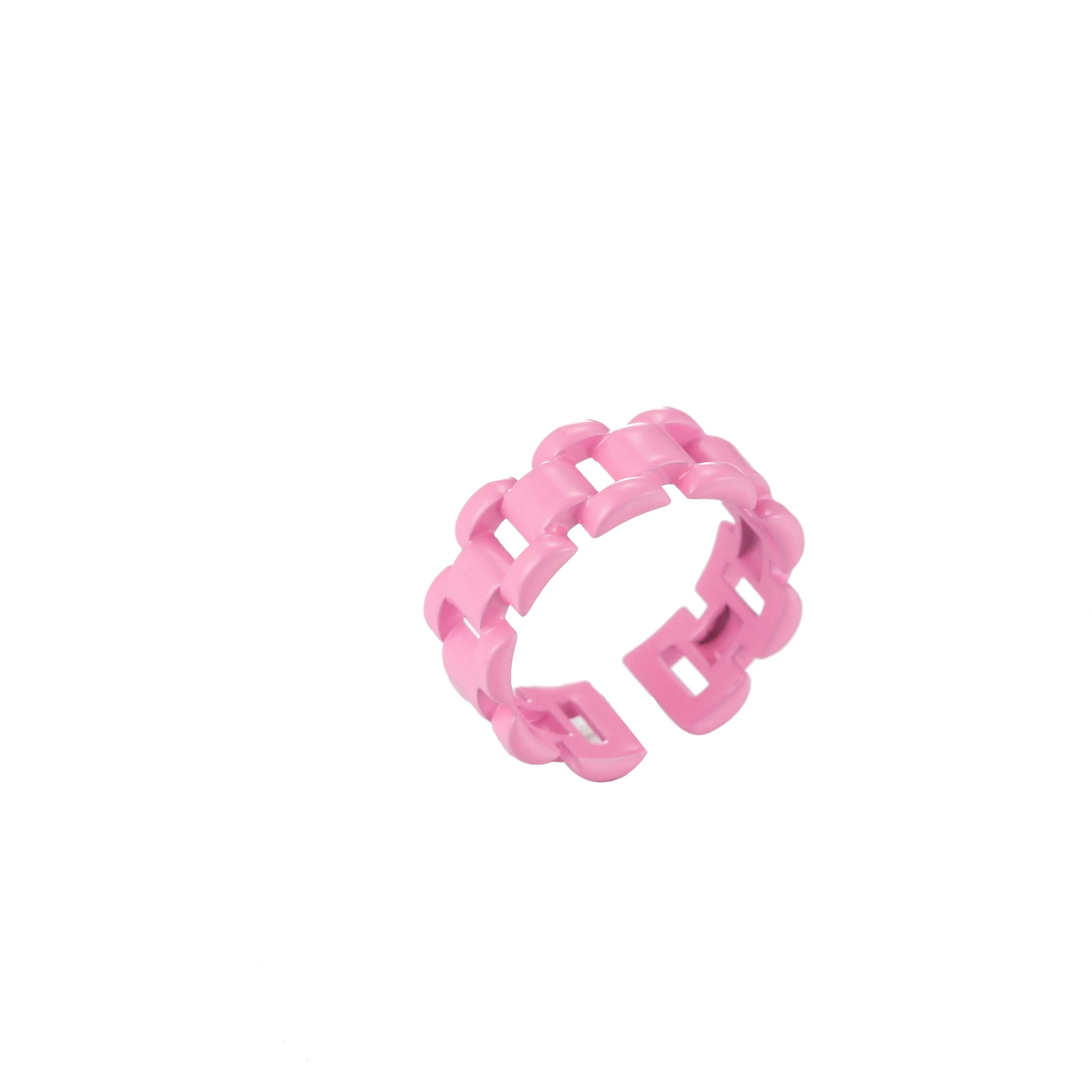 Chunky Y2K style retro ring Open Adjustable Colorful Watch Chain Link ring Summer Trend Rings Neon Enamel Chain for Fun Stackable Jewelryg Yellow Green Blue Purple Pink Teal Neon Ring Jewelry Size 6.5