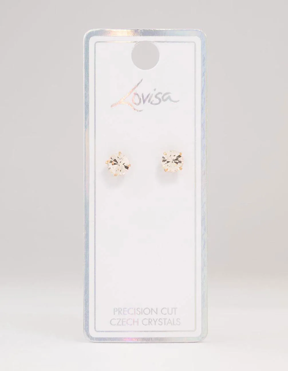 Circular Bohemia Czech Crystal Stud Earrings 7 MM