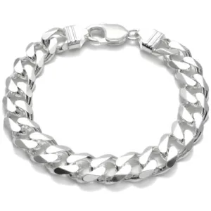 Classic Sterling Silver Cuban Link Chain Bracelet in 11mm (Gauge 300) width. Available in 8", 9", and 10" Lengths.