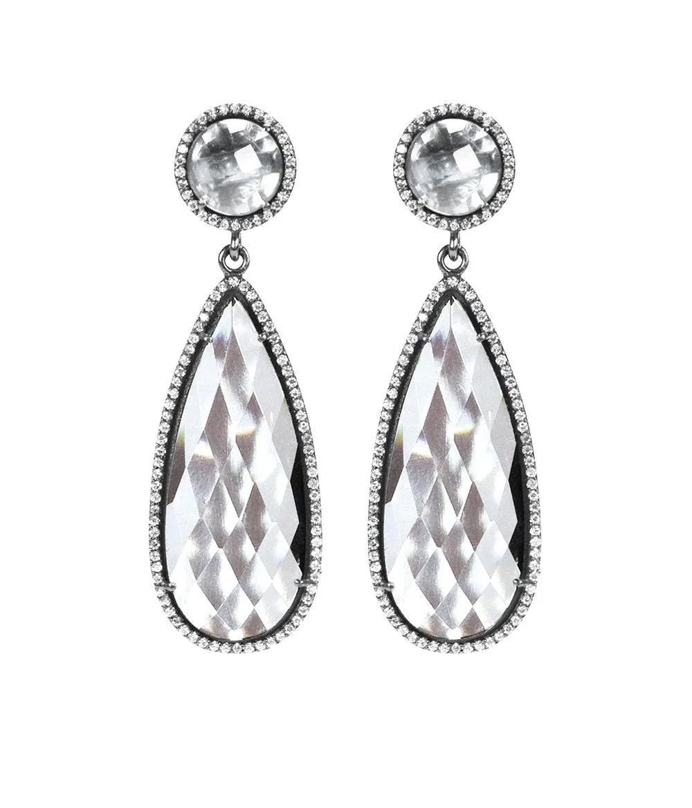 Clear Crystal Drop Earrings