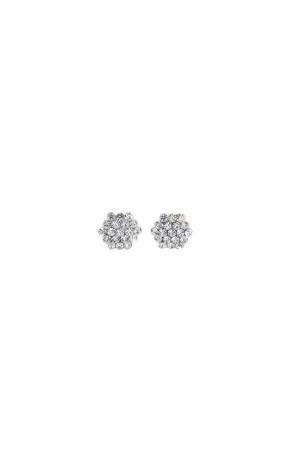 Clear Crystal Honeycomb Cluster Earrings