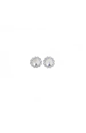 Clip On Crystal Flower Earring