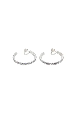 Clip On Rhinestone Hoops