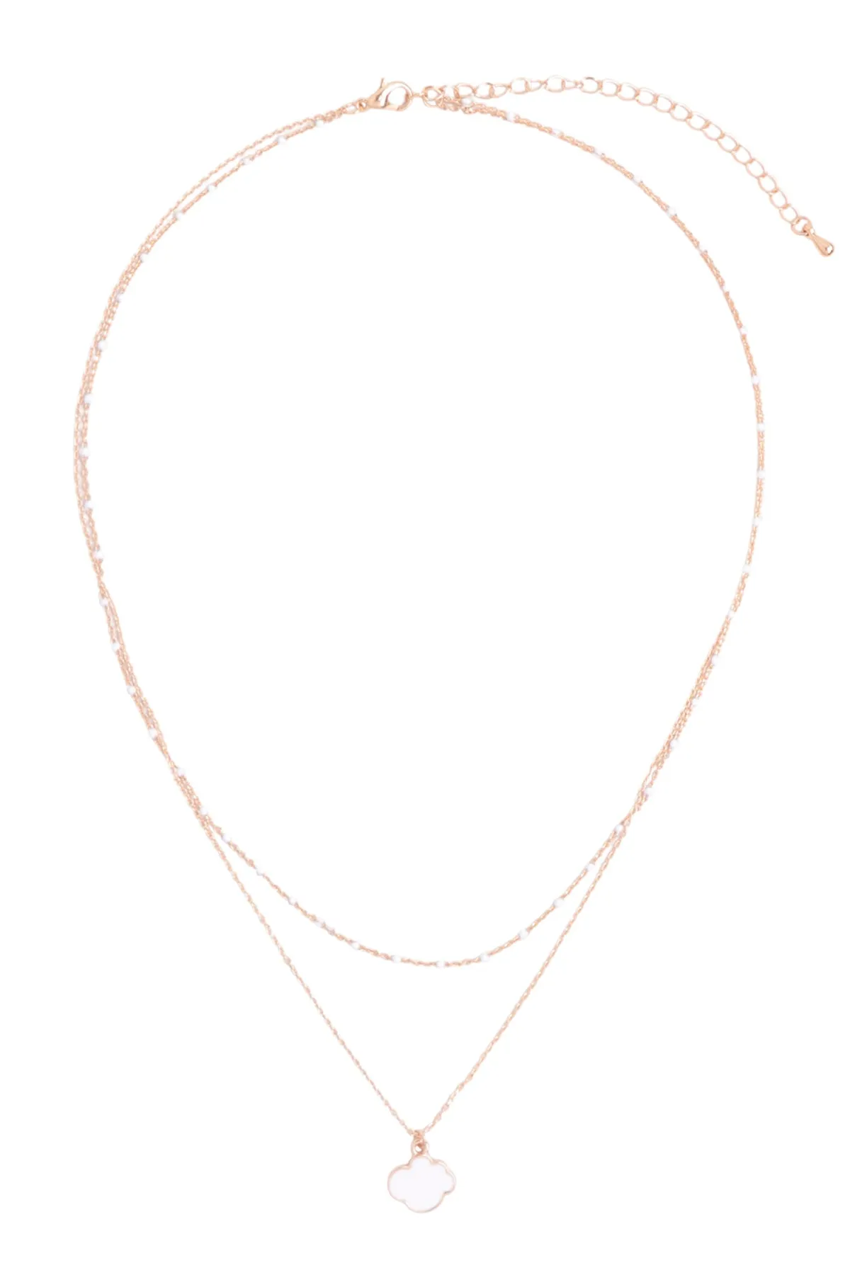 CLOUD COLOR PENDANT LAYERED BRASS NECKLACE