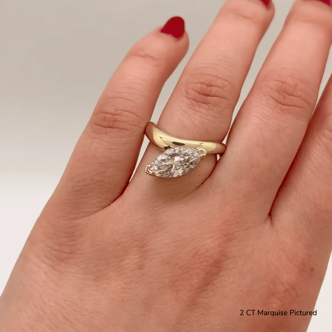 Cloud Offset Marquise Ring