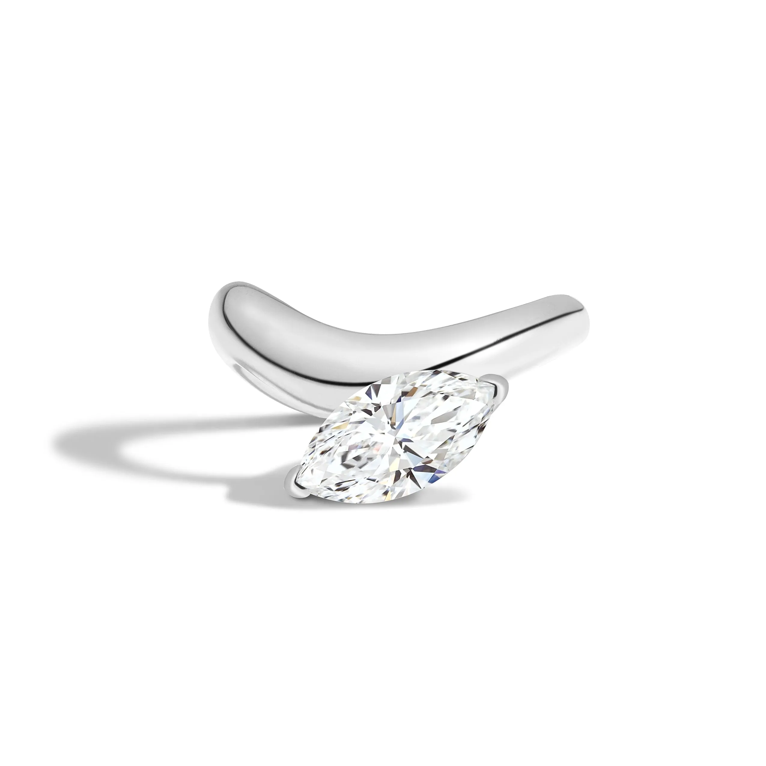 Cloud Offset Marquise Ring