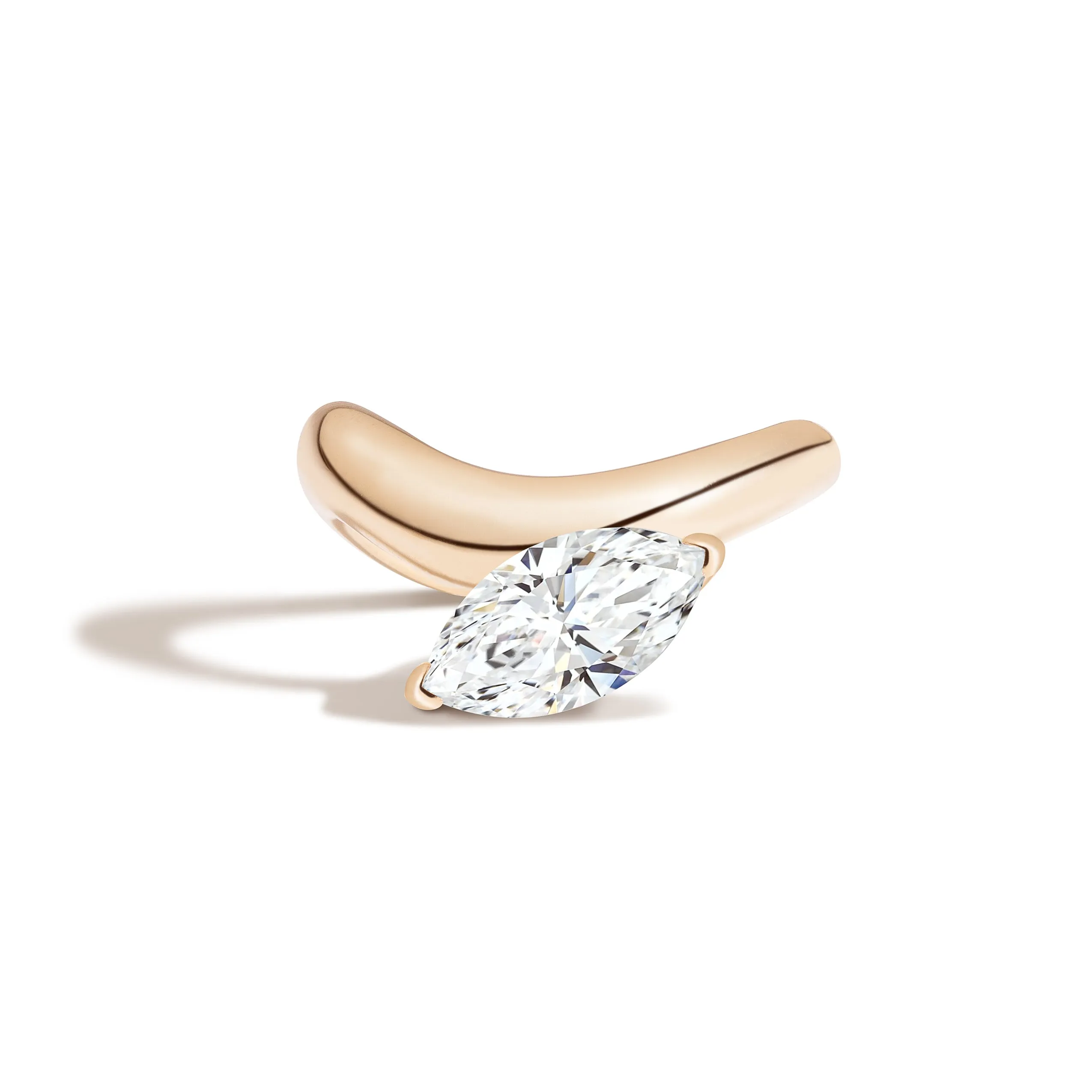 Cloud Offset Marquise Ring